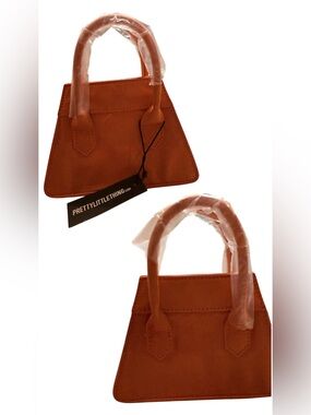 PrettyLittleThing Tan Mini Triangle Handbag